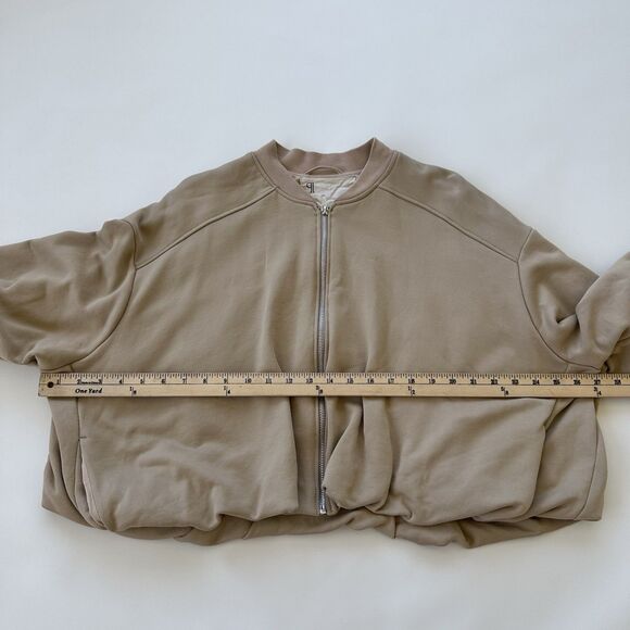 Anthropologie Pilcro Bubble Bomber Jacket XS Oversize Beige Full Zip $138 - Picture 7 of 10